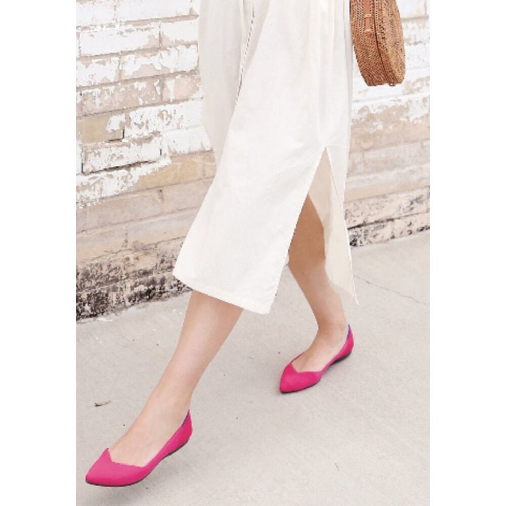 ROTHY'S The Point Ballet Flats in Retired Hot Pink Size 8.5 - Picture 2 of 7